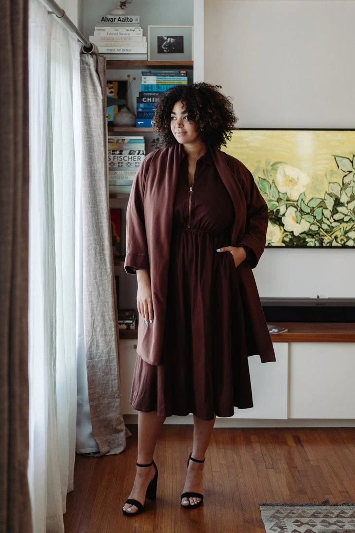 Mien Clothing Maison Midi Dress - Hickory 3 Mien Clothing Maison Midi Dress - Hickory