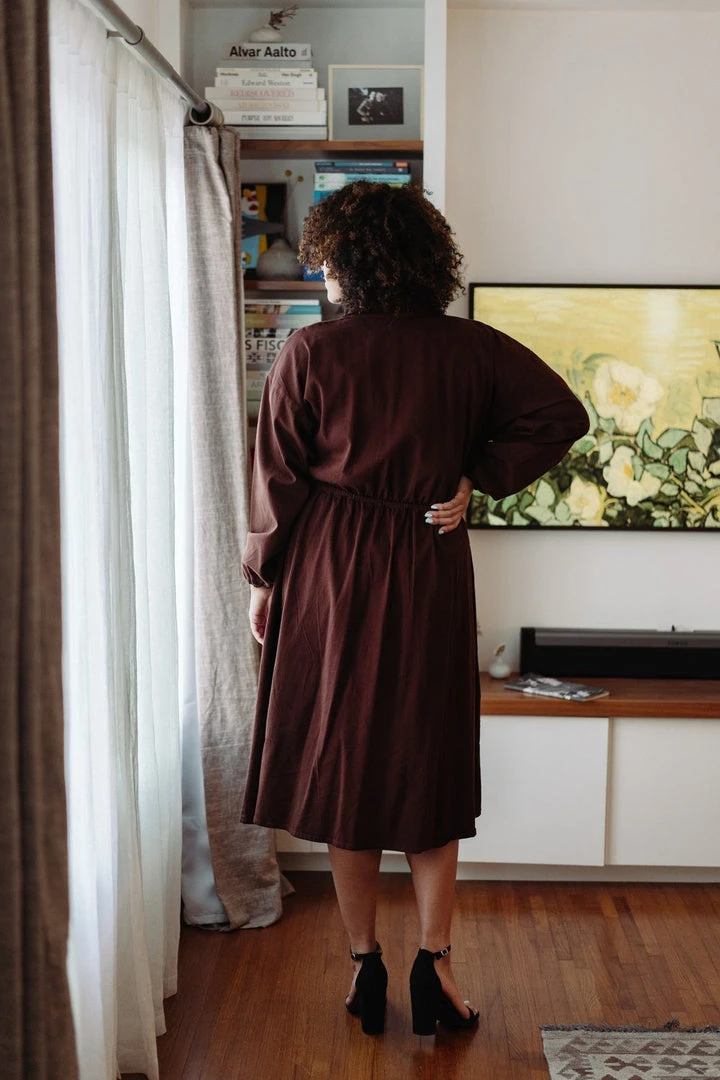 Mien Clothing Maison Midi Dress - Hickory 5 Mien Clothing Maison Midi Dress - Hickory