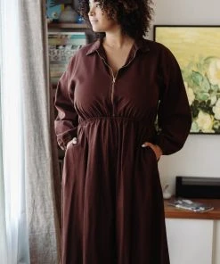 Mien Clothing Maison Midi Dress - Hickory 17 Mien Clothing Maison Midi Dress - Hickory