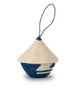 Azizi Life Miniature Basket Ornament - Blue BIPOC Owned