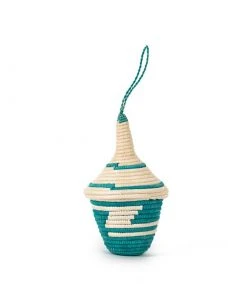 Azizi Life Miniature Basket Ornament - Emerald Green BIPOC Owned