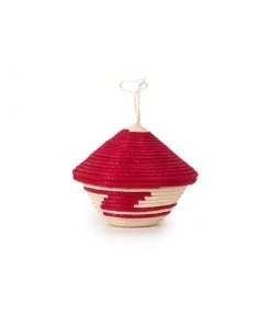 Azizi Life Miniature Basket Ornament - Red BIPOC Owned