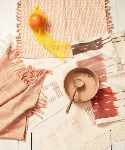 Minna Ikat Towel Rust Handcrafted