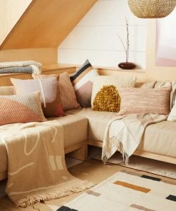 Minna Sheila Merino Lumbar Pillow - Salmon