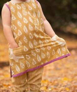 Mirasa Design Baby Gifts Baby Bold Leaf Dress - Forest Yellow