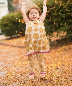 Mirasa Design Kids' + Baby Baby Polka Pants - Forest Yellow