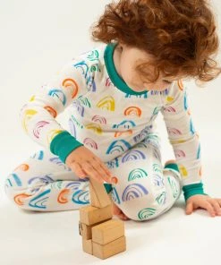 Mirasa Design Kids' Rainbow Pajama Set - Jade