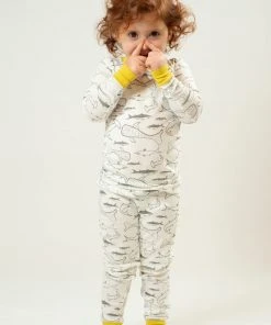 Mirasa Design Kids' + Baby Kids' Shark Pajama Set - Celery