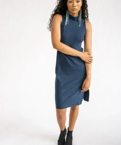 Tonlé Mock Neck Upcycled Dress Clothing