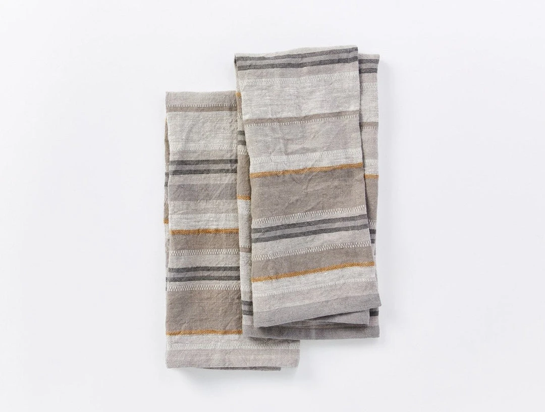Coyuchi Home Goods Mojave Linen Kitchen Towel Set - Gray 1 Coyuchi Home Goods Mojave Linen Kitchen Towel Set - Gray