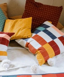 Anchal Multi-Check Throw Pillow