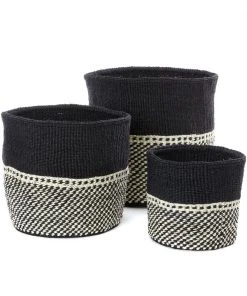 Swahili African Modern Home Goods Mwende Sisal Storage Basket Set