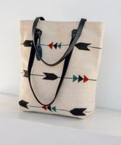MZ Fair Trade Accessories Obsidian Arrow Wool Bucket Tote Bag