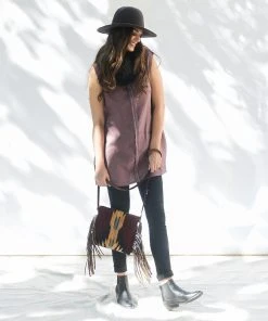 MZ Fair Trade Shadow Wool Fringe Bag Accessories