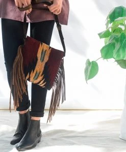 MZ Fair Trade Shadow Wool Fringe Bag Accessories