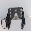 MZ Fair Trade Smoky Quartz Wool Fringe Bag Accessories