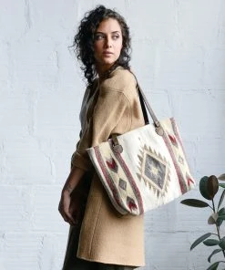 MZ Fair Trade Snowflake Wool Tote Bag