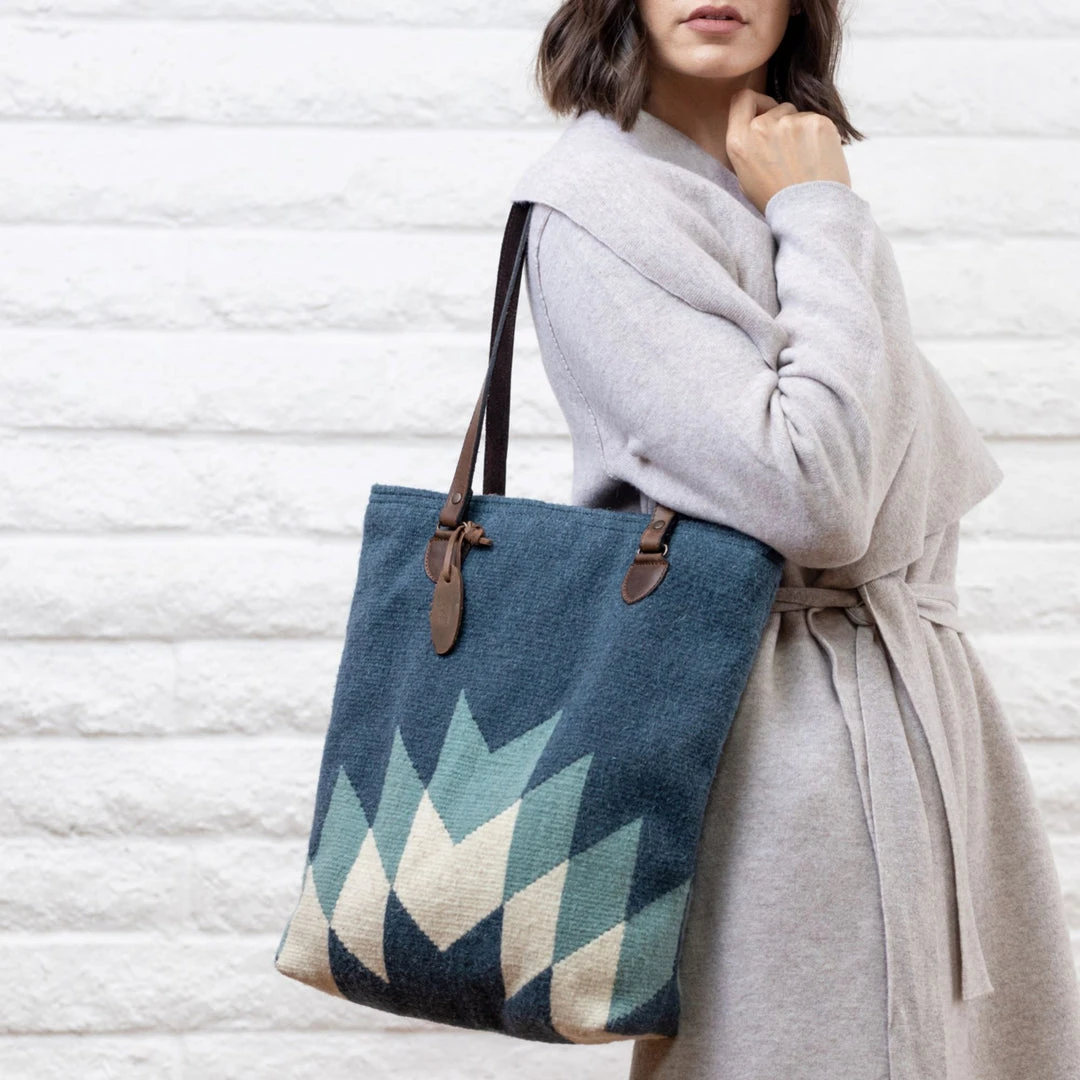 MZ Fair Trade Accessories Waterfall Wool Bucket Tote Bag MZ Fair Trade Accessories Waterfall Wool Bucket Tote Bag