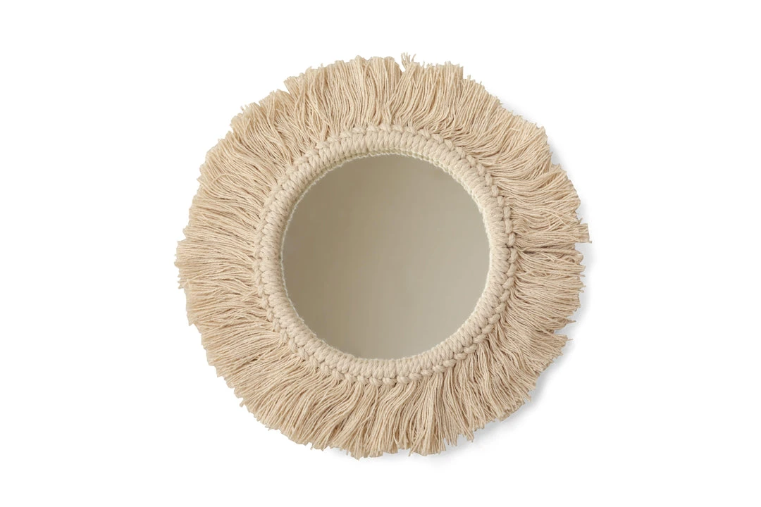 Casa Amarosa Natural Fringe Wall Mirror Home Goods 1 Casa Amarosa Natural Fringe Wall Mirror Home Goods