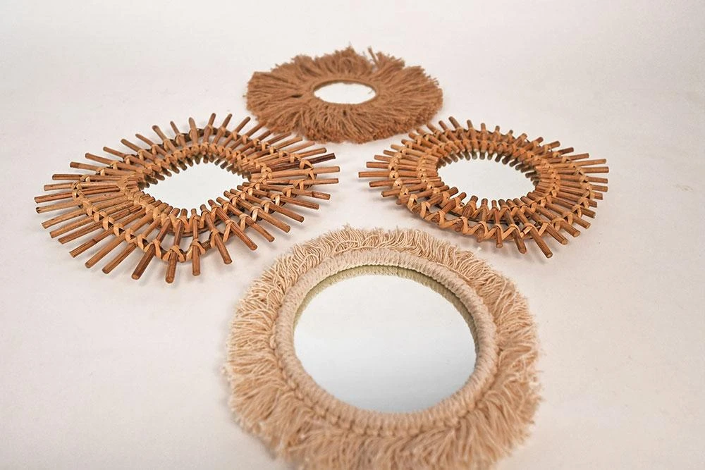 Casa Amarosa Natural Fringe Wall Mirror Home Goods 5 Casa Amarosa Natural Fringe Wall Mirror Home Goods