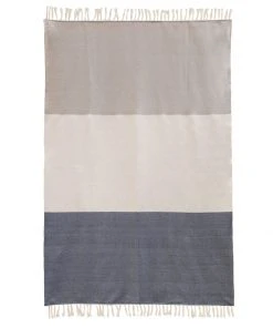 Kiliim Navy And Beige Throw Blanket