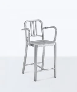 Emeco Navy Recycled Counter Stool With Arms Furniture