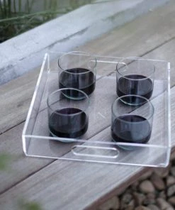 Newly Goods Handcrafted Balsamo Lucite Upcycled Square Tray