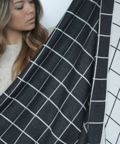 Newly Goods Grid Recycled Throw Blanket Handcrafted