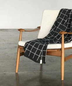 Newly Goods Grid Recycled Throw Blanket Handcrafted