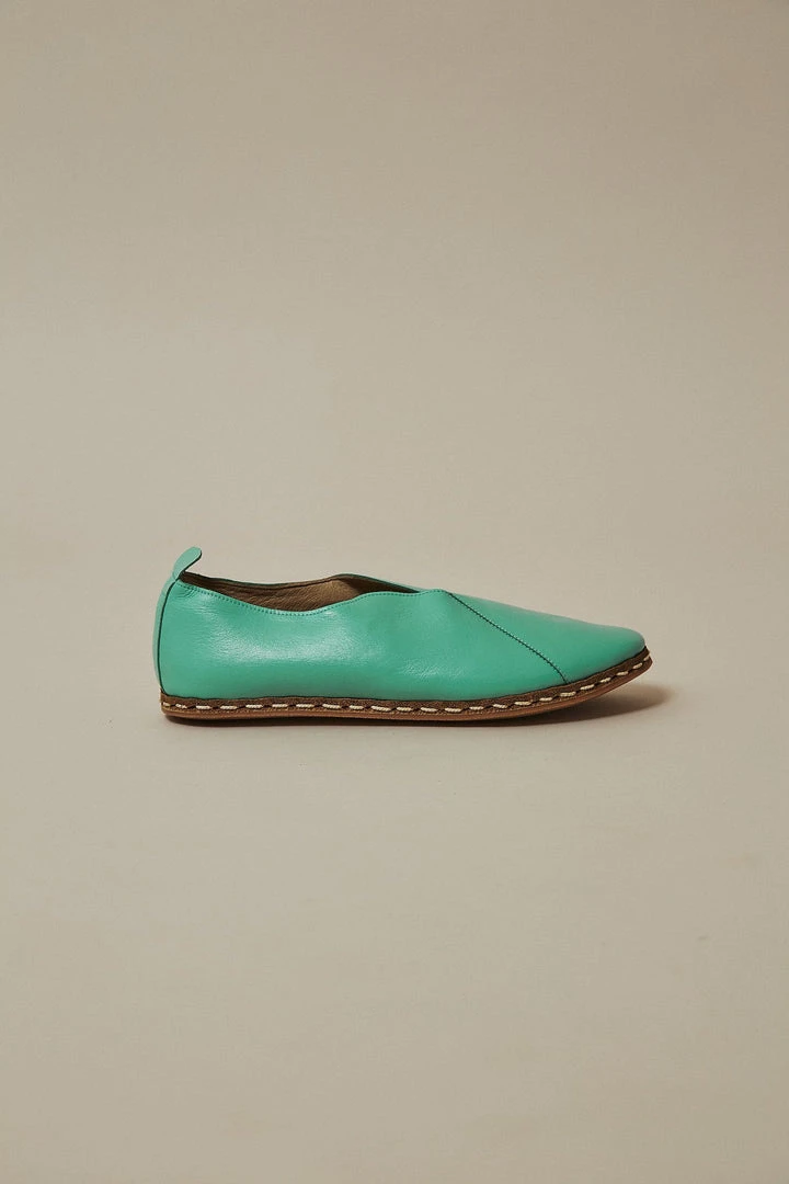 Nida Lu Handmade Shoes Women's Lu Loafer - Turquoise 4 Nida Lu Handmade Shoes Women's Lu Loafer - Turquoise