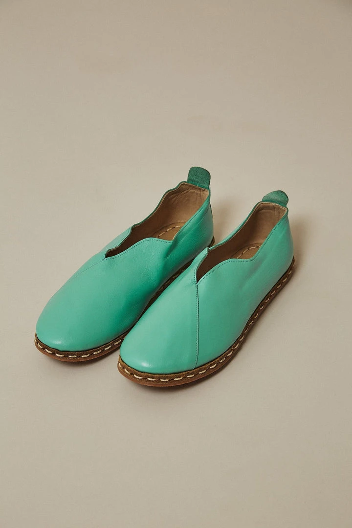 Nida Lu Handmade Shoes Women's Lu Loafer - Turquoise 1 Nida Lu Handmade Shoes Women's Lu Loafer - Turquoise
