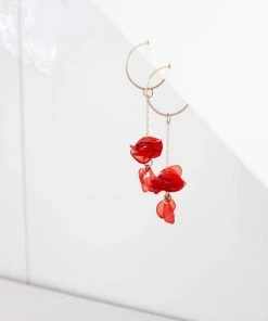 Giulia Letzi + META Jewelry Nina Upcycled Chain Drop Earrings - Coral