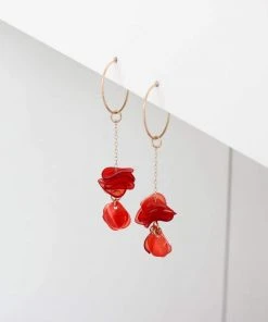 Giulia Letzi + META Jewelry Nina Upcycled Chain Drop Earrings - Coral