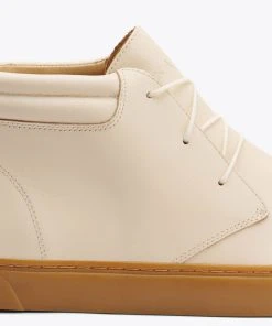 Nisolo Men's Cortez Mid Top Sneaker - Bone + Gum