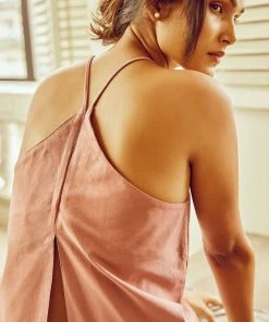 No Nasties Ash Rose Crossback Tank Top Clothing