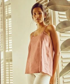 No Nasties Ash Rose Crossback Tank Top Clothing