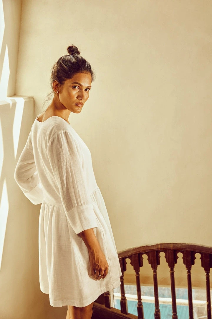 No Nasties Coconut Milk Drop-Waist Mini Dress Clothing No Nasties Coconut Milk Drop-Waist Mini Dress Clothing