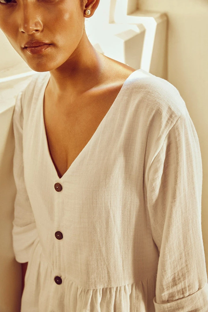 No Nasties Coconut Milk Drop-Waist Mini Dress Clothing No Nasties Coconut Milk Drop-Waist Mini Dress Clothing