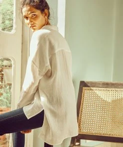 No Nasties Clothing Side Slit Button Up Shirt