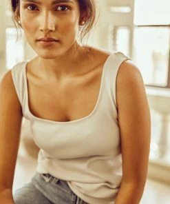 No Nasties Wide-Neck Ribbed Tank Top Clothing