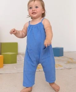 North Of West Sale Kids' Double Cloth Jumpsuit - Adriatic