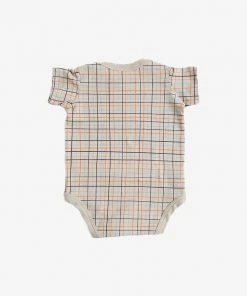 North Of West Baby's Grid Onesie - Fog