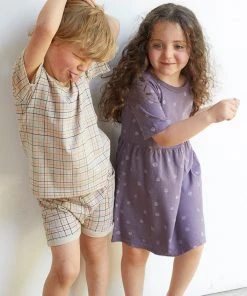 North Of West Sale Kids' Grid Tee - Fog