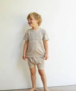 North Of West Sale Kids' Grid Tee - Fog