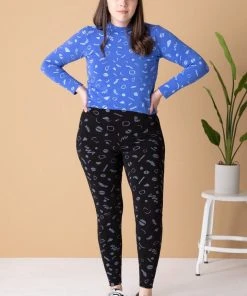 North Of West Morgan Squiggles Mock Neck - Azure