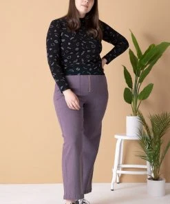 North Of West Sale Morgan Squiggles Mock Neck - Black