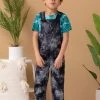 North Of West Sale Kids' Park Upcycled Tie Dye Overalls - Black