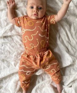 North Of West Kids' Snake Rainbow Onesie - Sunset