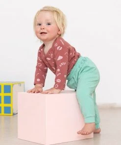 North Of West Sale Baby's Squiggles Long Sleeve Onesie - Mulberry