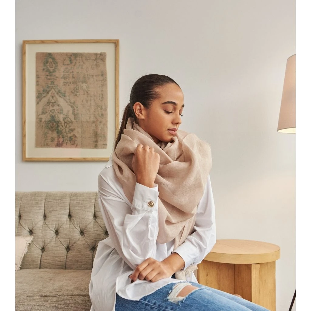 Studio Variously Oat Linen Scarf Accessories Studio Variously Oat Linen Scarf Accessories